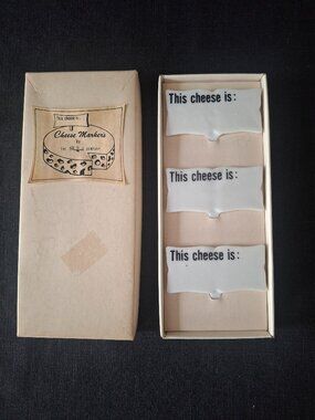 Vintage 1950s 1960s Ceramic Cheese Markers Signs For Charcuterie Boards NIB MIJ
